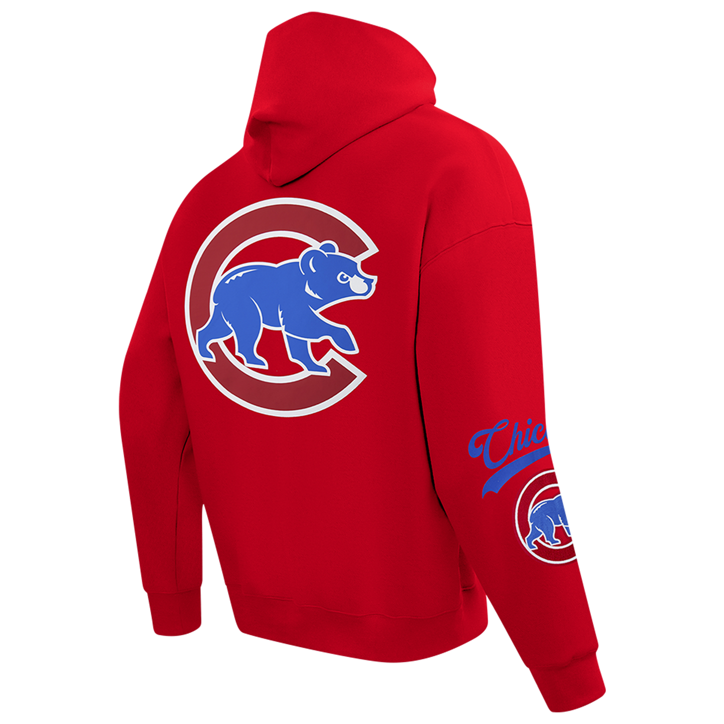 Pro Standard Cubs Living Large Drop Shoulder PO Hoodie - Men's - Red/Blue/White