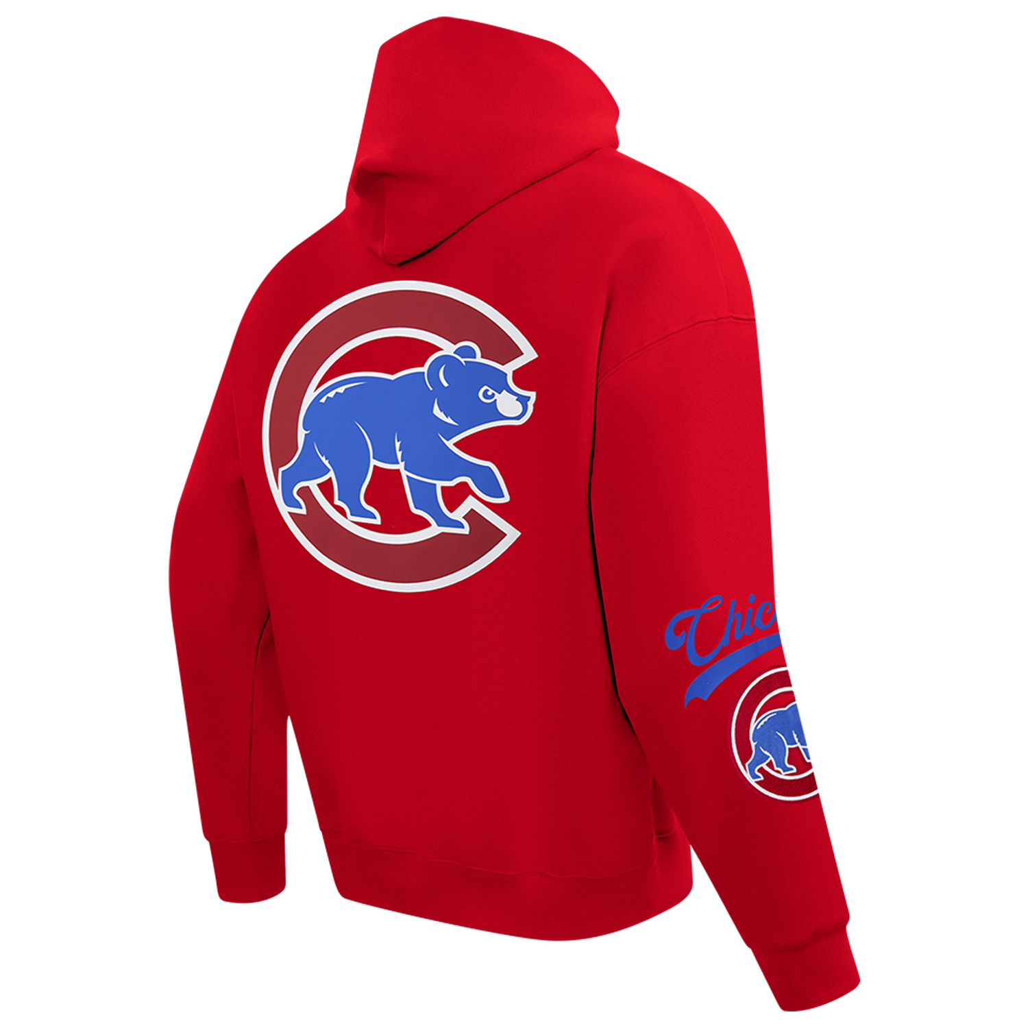 Pro Standard Cubs Living Large Drop Shoulder PO Hoodie - Men's - Red/Blue/White
