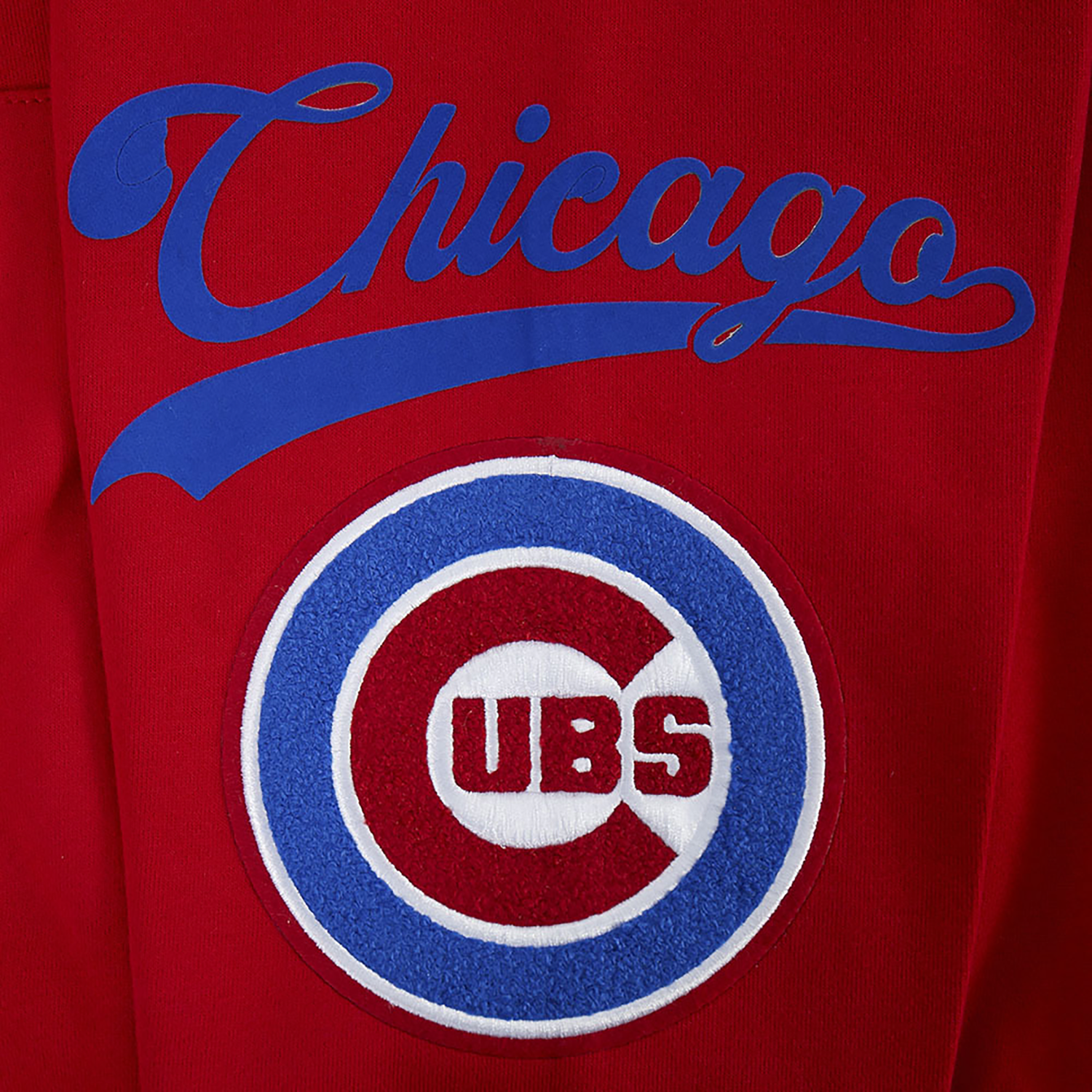 Pro Standard Cubs Living Large Drop Shoulder PO Hoodie - Men's - Red/Blue/White