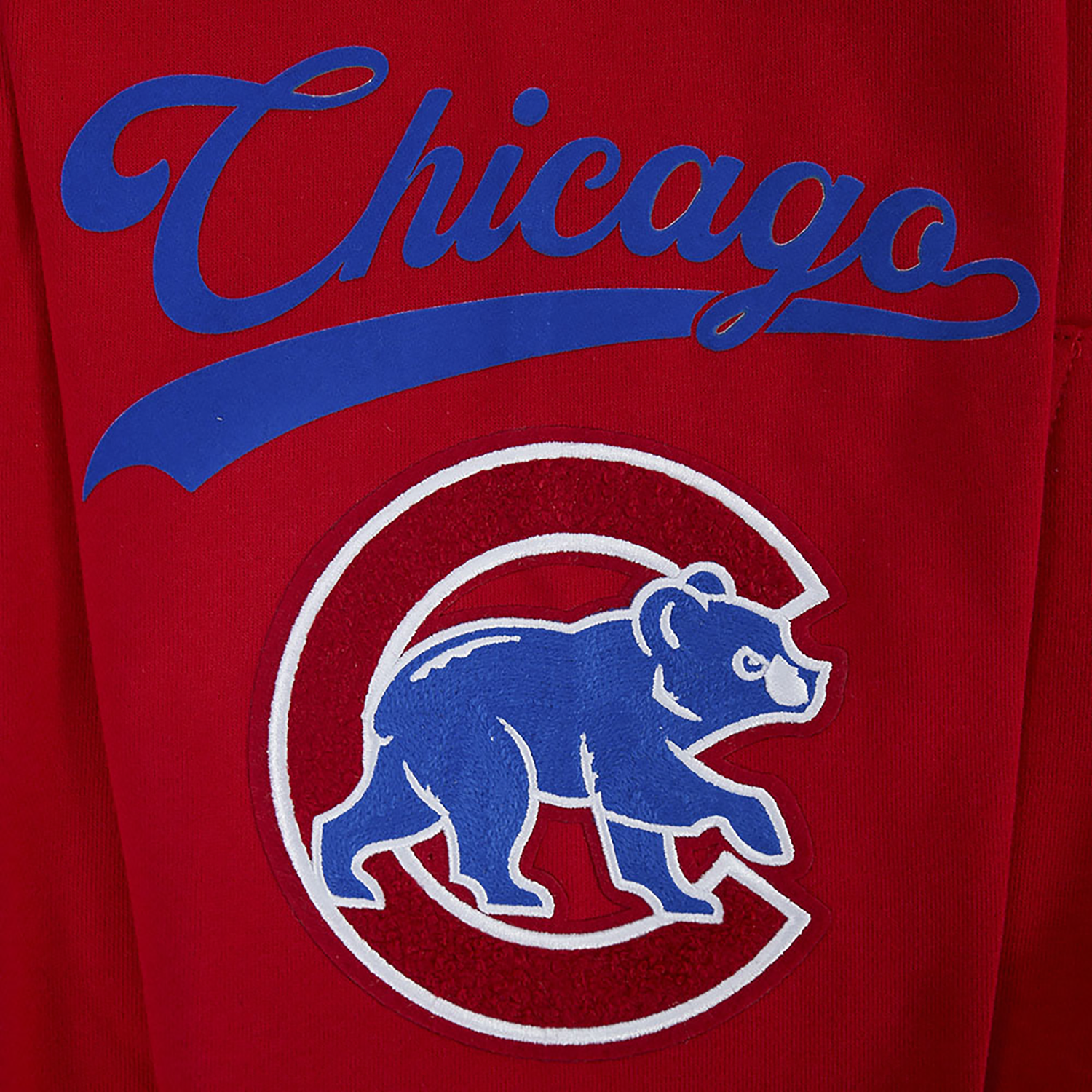 Pro Standard Cubs Living Large Drop Shoulder PO Hoodie - Men's - Red/Blue/White