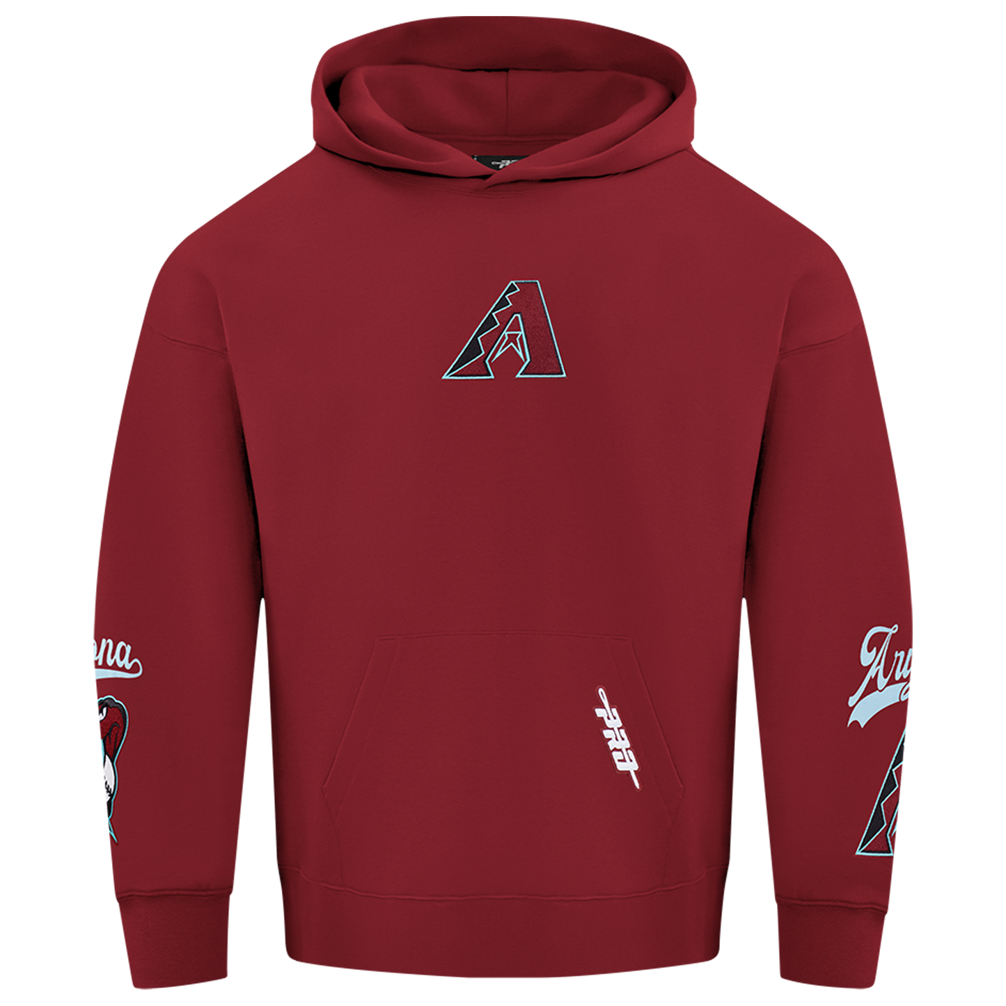 Pro Standard Diamondbacks Living Large Drop Shoulder Hoodie - Men's - Teal/Maroon/Black