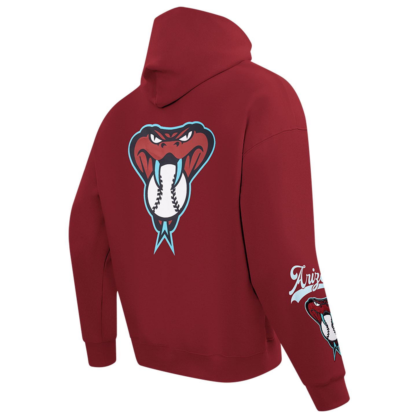 Pro Standard Diamondbacks Living Large Drop Shoulder Hoodie - Men's - Teal/Maroon/Black