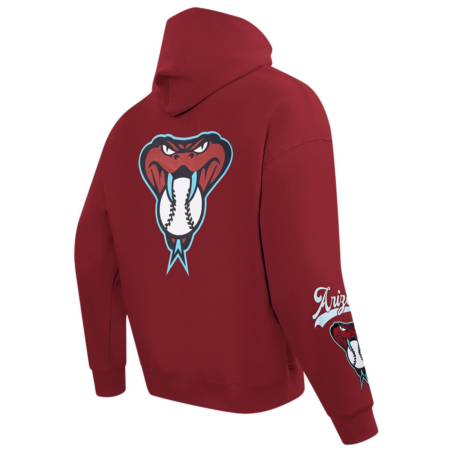 Pro Standard Diamondbacks Living Large Drop Shoulder Hoodie - Men's - Teal/Maroon/Black