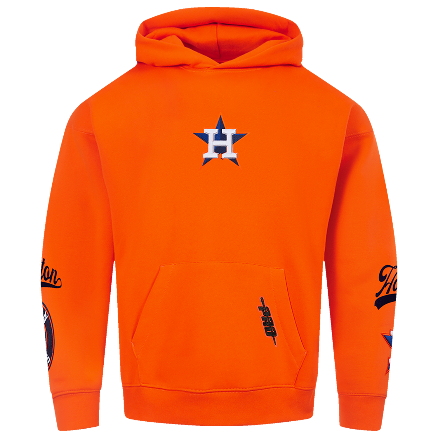 Pro Standard Astros Living Large Drop Shoulder PO Hoodie - Men's - Navy/Orange/White