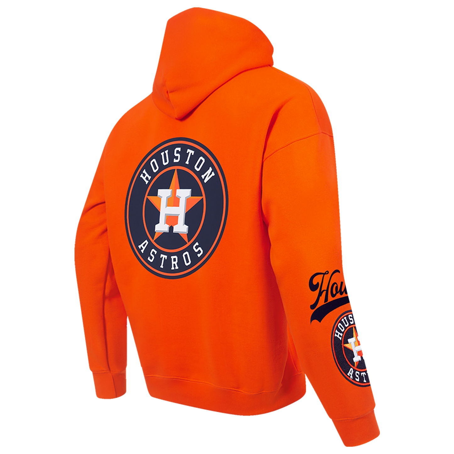 Pro Standard Astros Living Large Drop Shoulder PO Hoodie - Men's - Navy/Orange/White