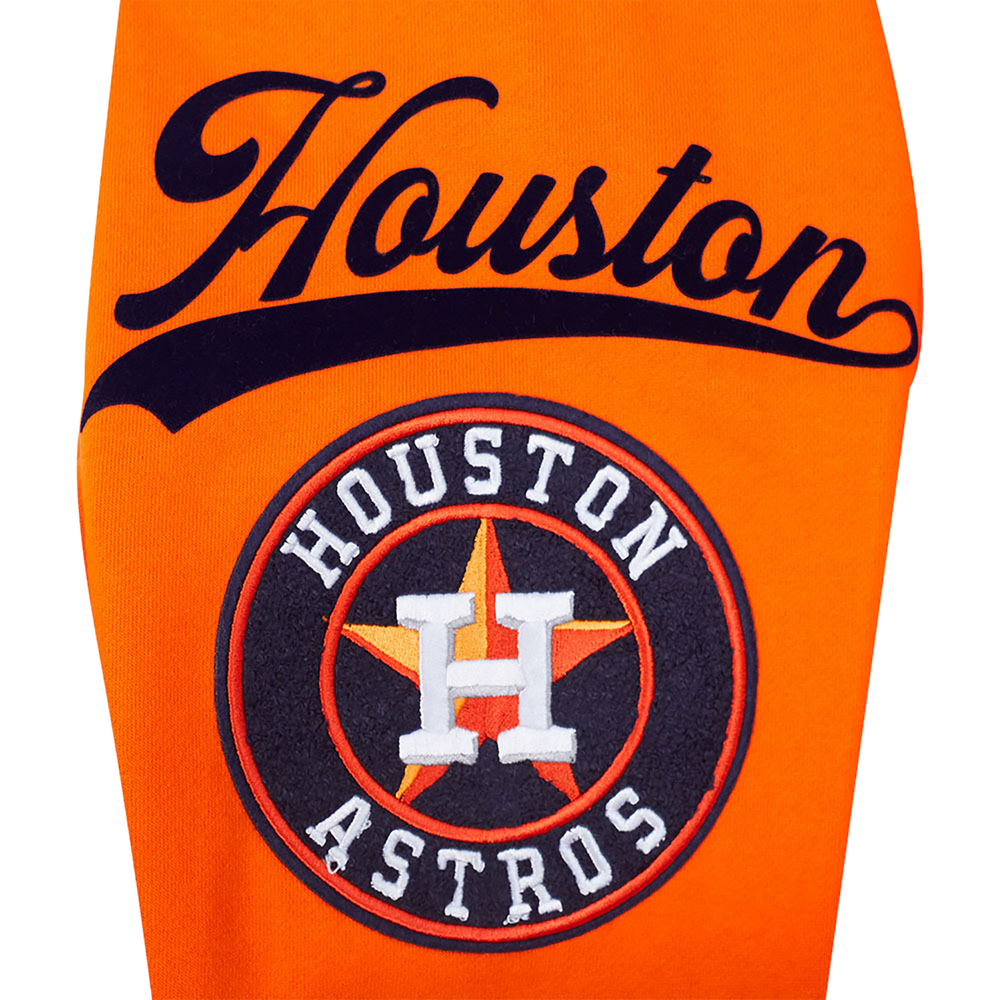 Pro Standard Astros Living Large Drop Shoulder PO Hoodie - Men's - Navy/Orange/White