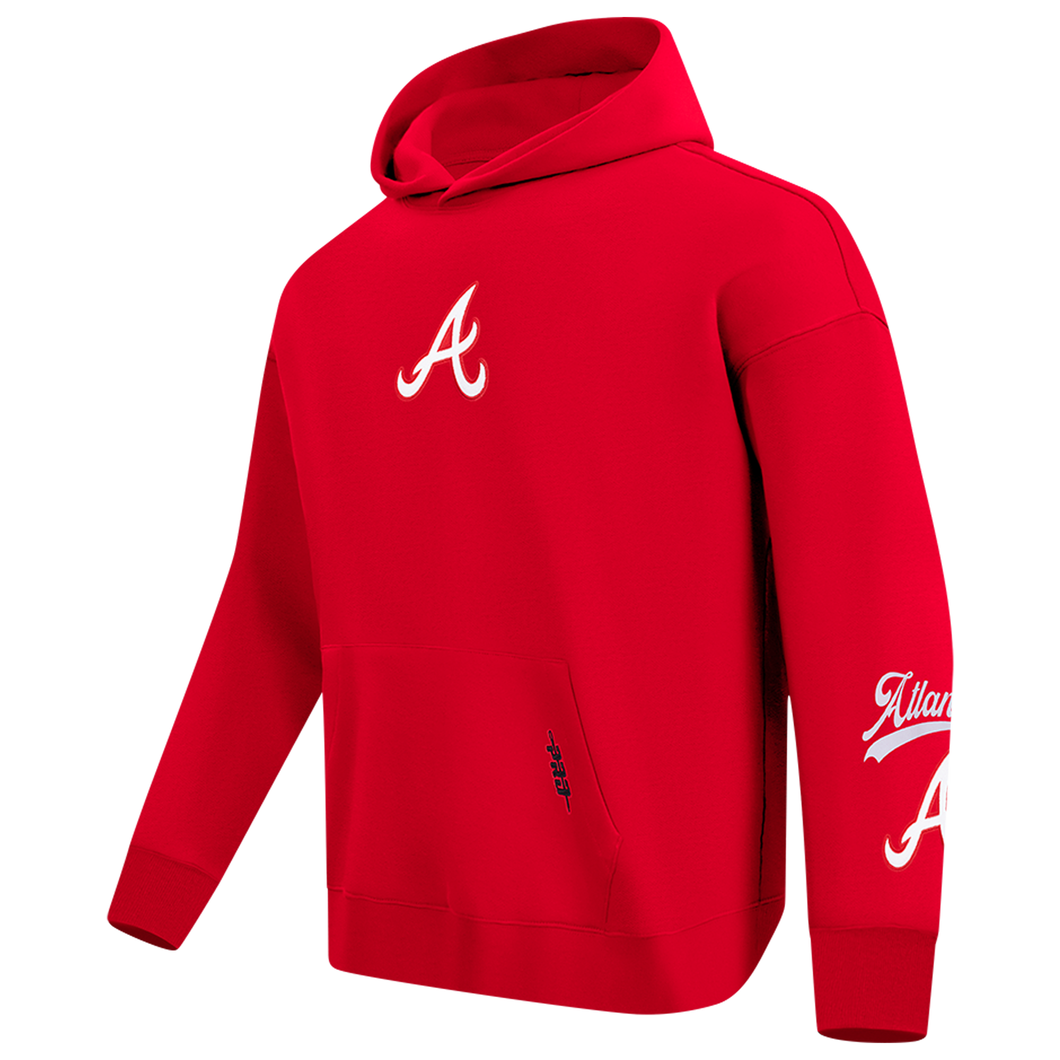 Pro Standard Braves Living Large Drop Shoulder PO Hoodie - Men's - Red/White