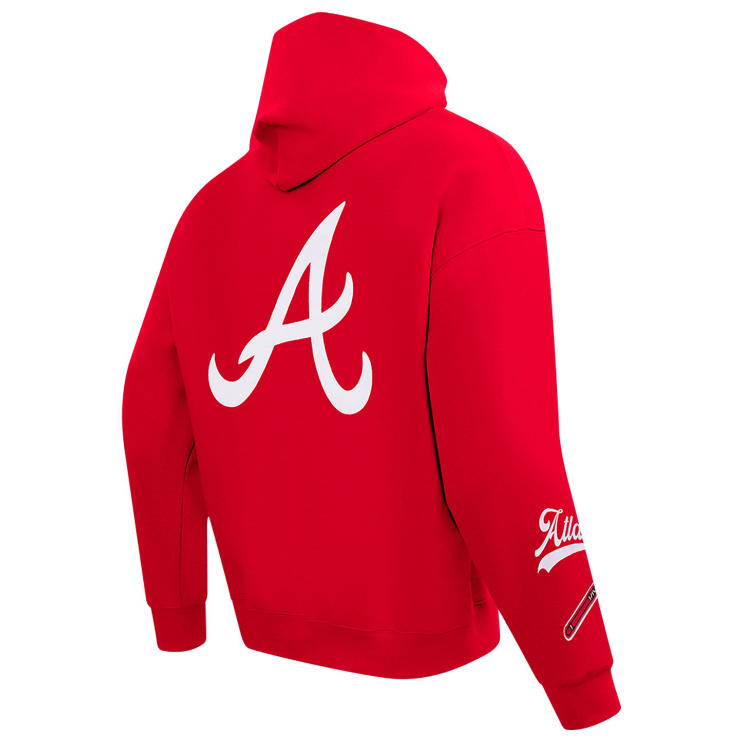 Pro Standard Braves Living Large Drop Shoulder PO Hoodie - Men's - Red/White