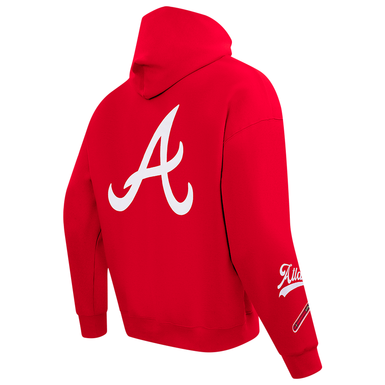 Pro Standard Braves Living Large Drop Shoulder PO Hoodie - Men's - Red/White