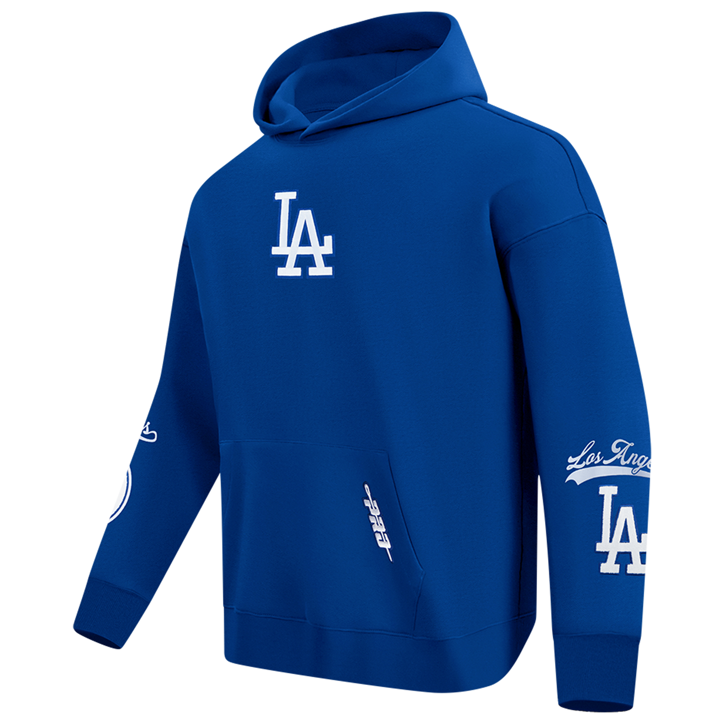 Pro Standard Dodgers Living Large Drop Shoulder PO Hoodie - Men's - Blue/White/Gray