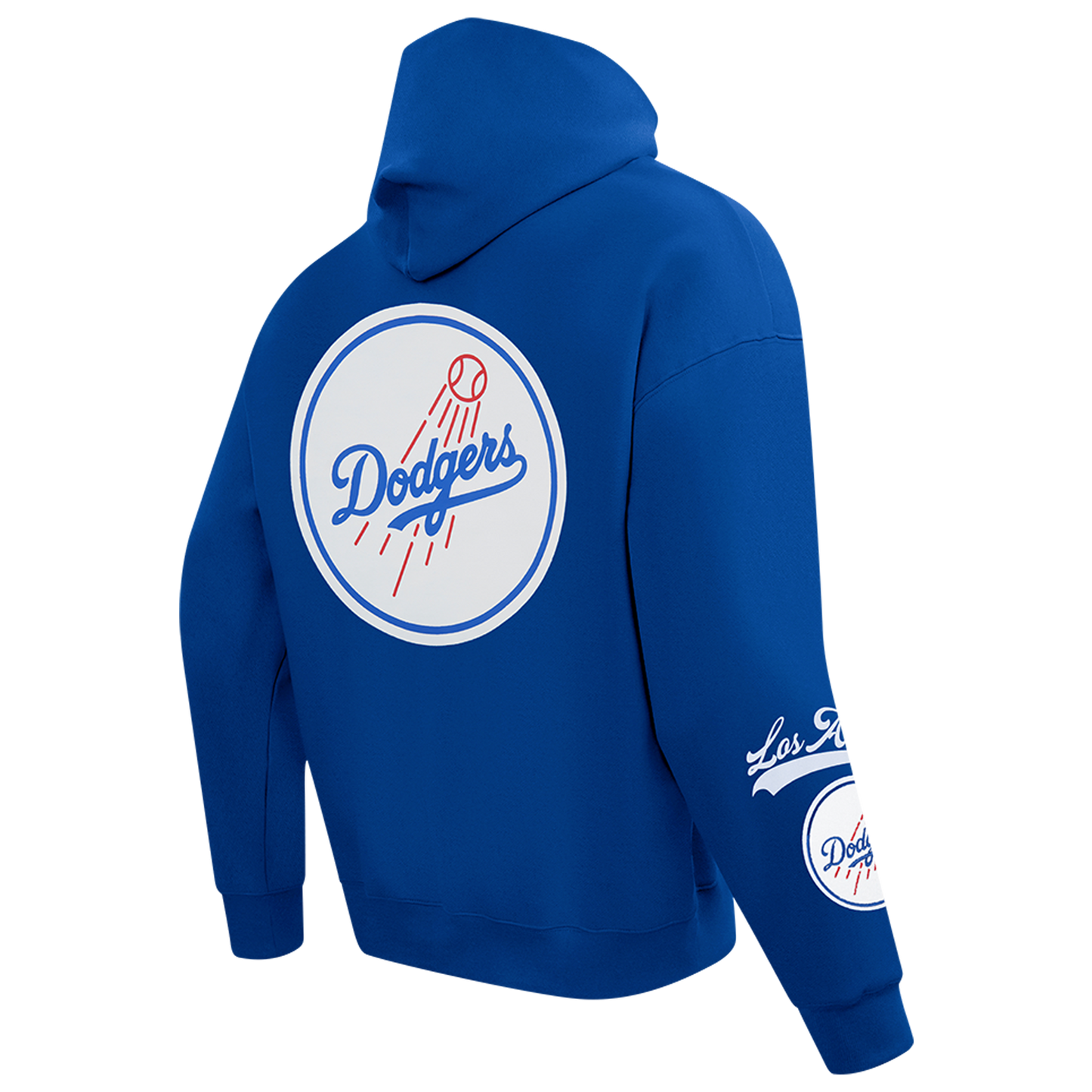 Pro Standard Dodgers Living Large Drop Shoulder PO Hoodie - Men's - Blue/White/Gray