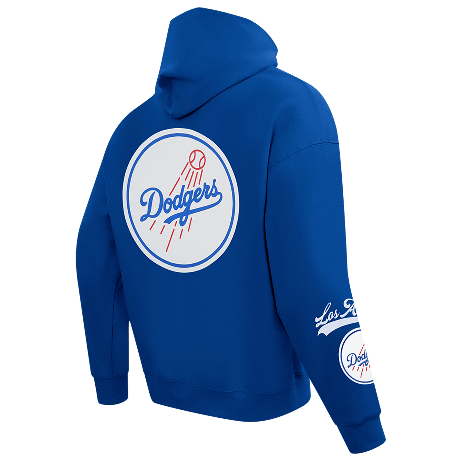 Pro Standard Dodgers Living Large Drop Shoulder PO Hoodie - Men's - Blue/White/Gray