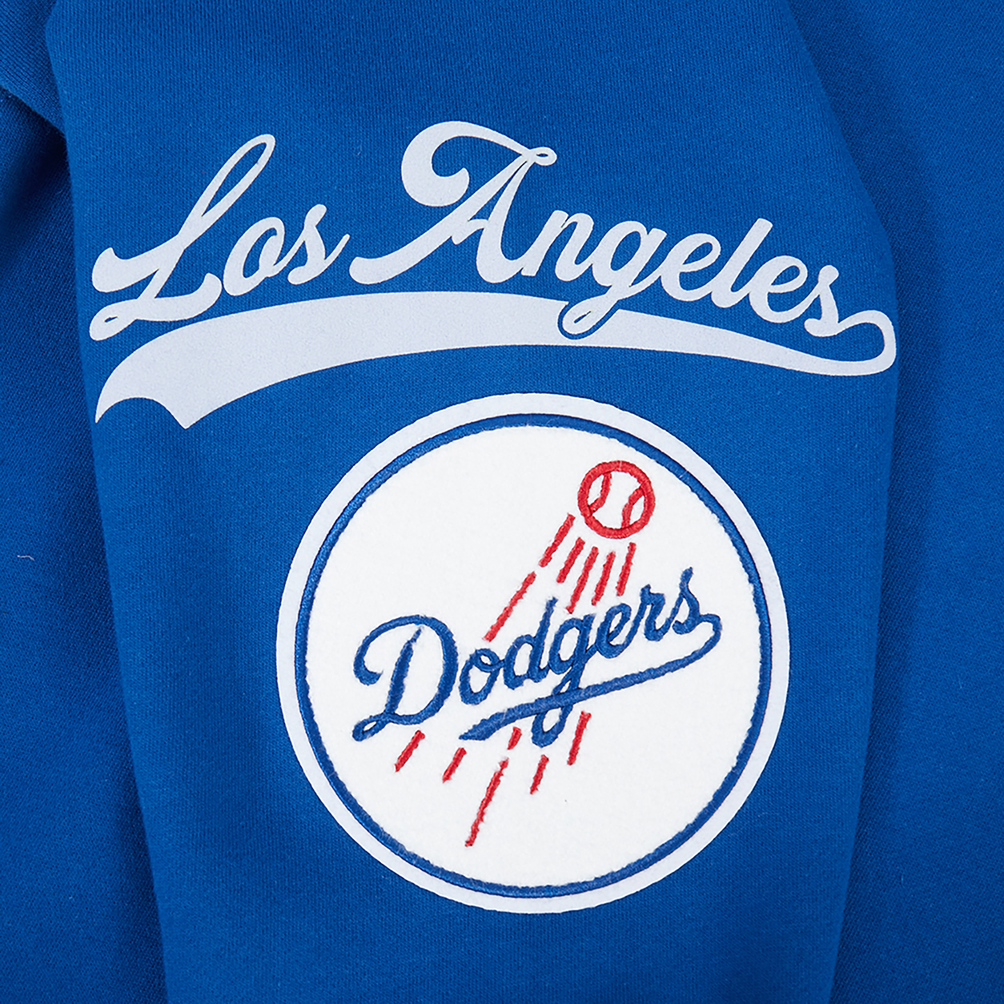 Pro Standard Dodgers Living Large Drop Shoulder PO Hoodie - Men's - Blue/White/Gray