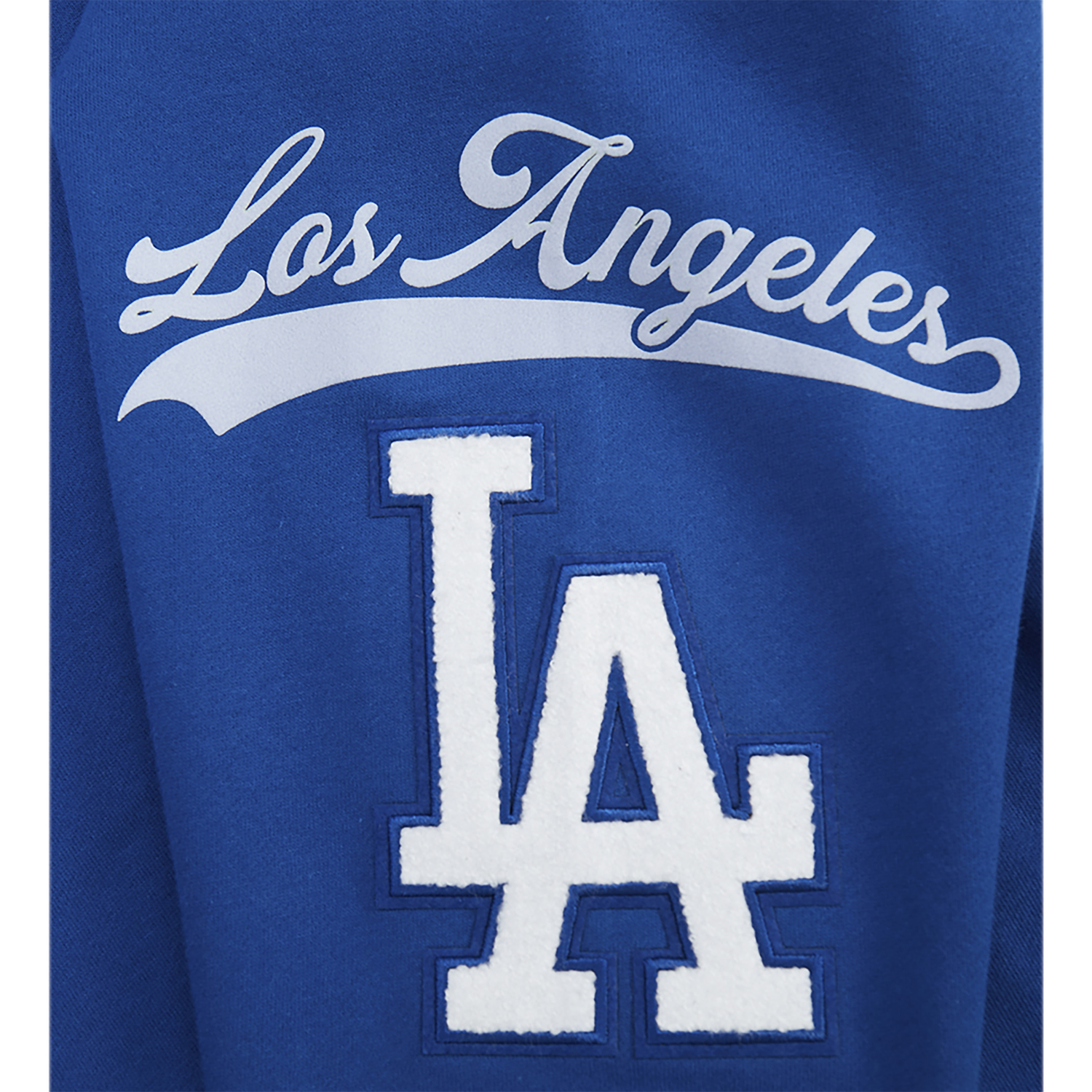 Pro Standard Dodgers Living Large Drop Shoulder PO Hoodie - Men's - Blue/White/Gray