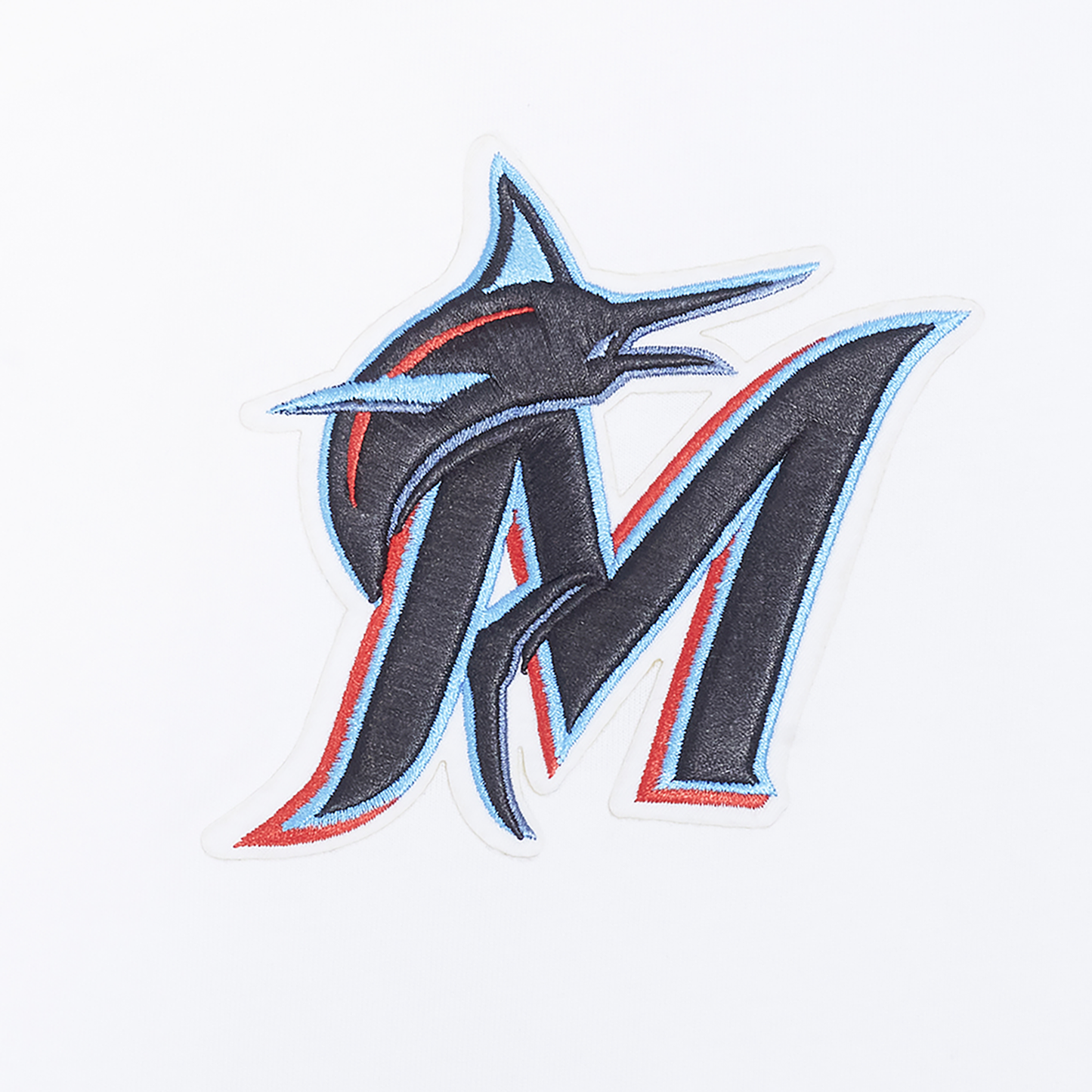 Pro Standard Marlins Living Large CJ Drop Shoulder T-Shirt - Men's - White/Black/Blue