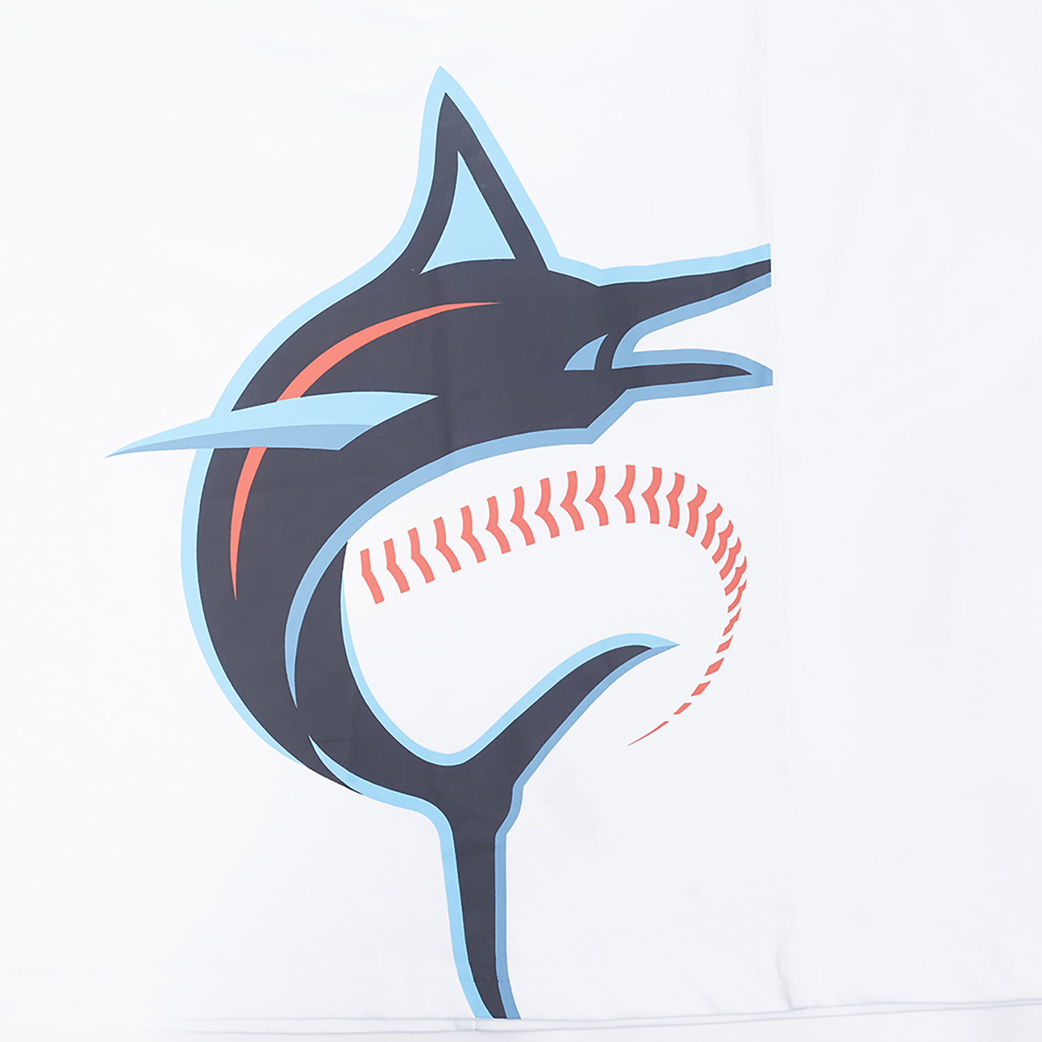 Pro Standard Marlins Living Large CJ Drop Shoulder T-Shirt - Men's - White/Black/Blue