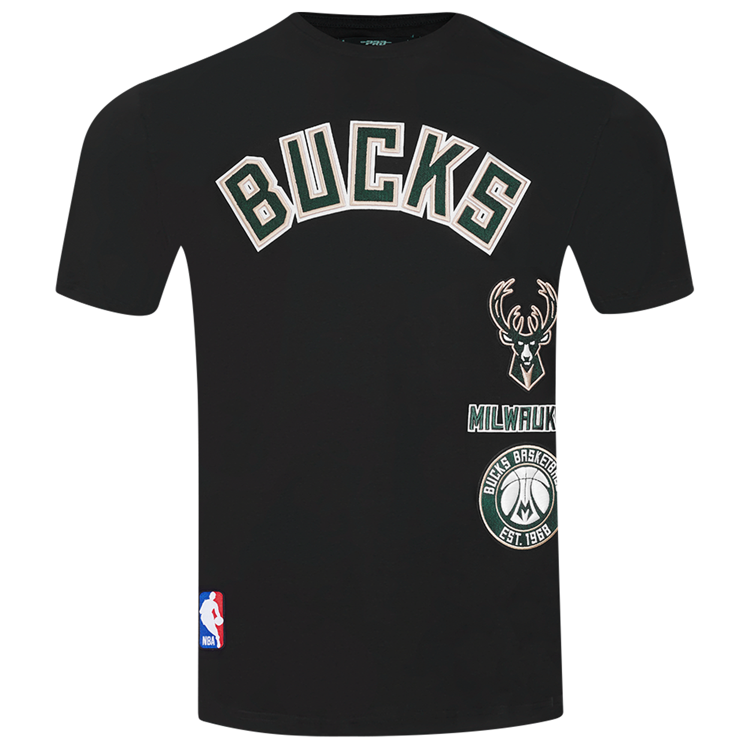 Pro Standard BUCKS RETRO CLASSIC SJ STRIPED TEE - Men's - Black