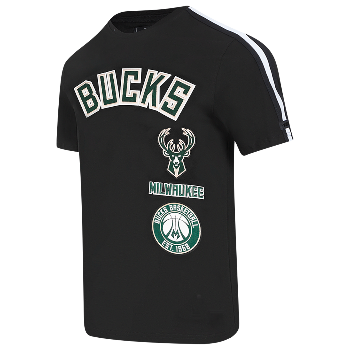 Pro Standard BUCKS RETRO CLASSIC SJ STRIPED TEE - Men's - Black