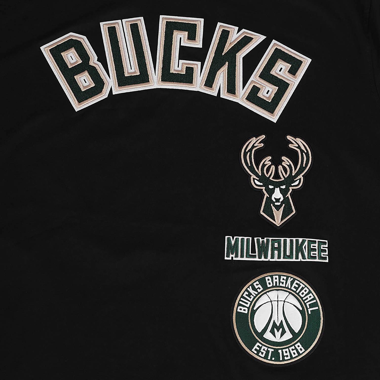 Pro Standard BUCKS RETRO CLASSIC SJ STRIPED TEE - Men's - Black