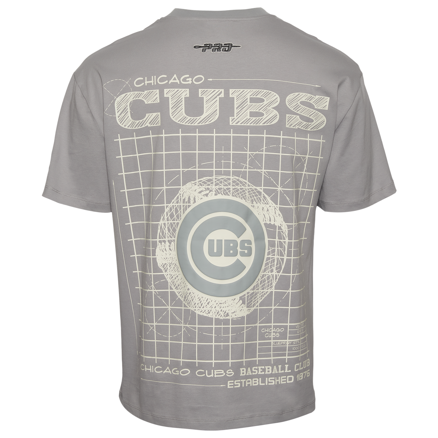 Pro Standard Cubs Blueprint Pro Drop Shoulder FC T-Shirt - Men's - Silver
