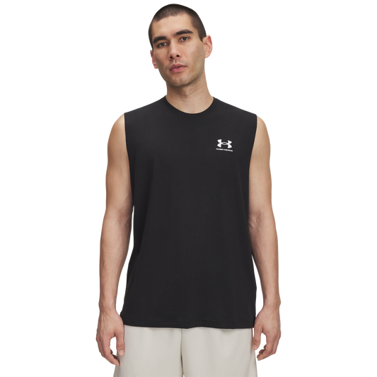 Under Armour Icon Sleeveless Tank - Men's - Black/White