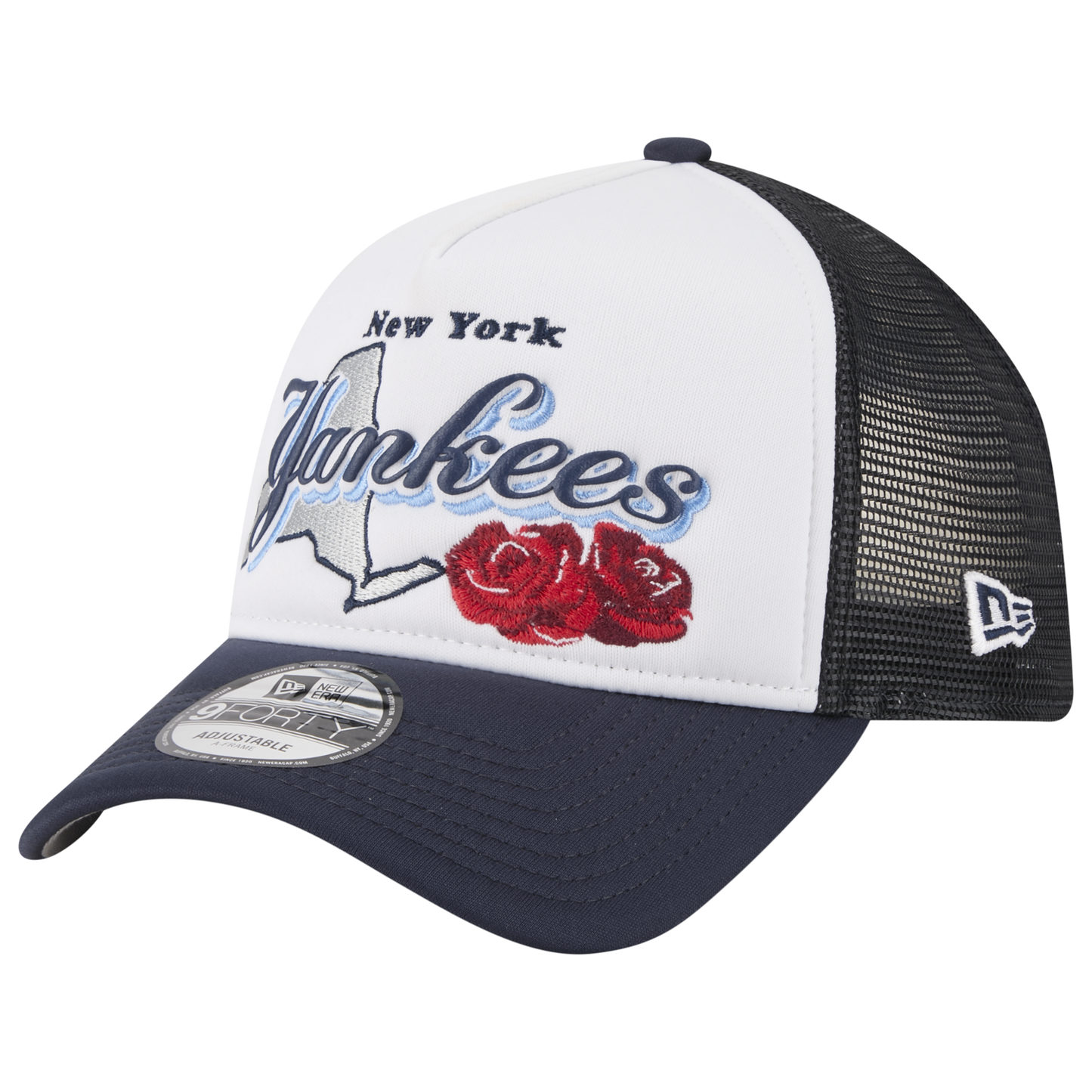New Era Yankees State Flower Cap - Men's - White/Navy