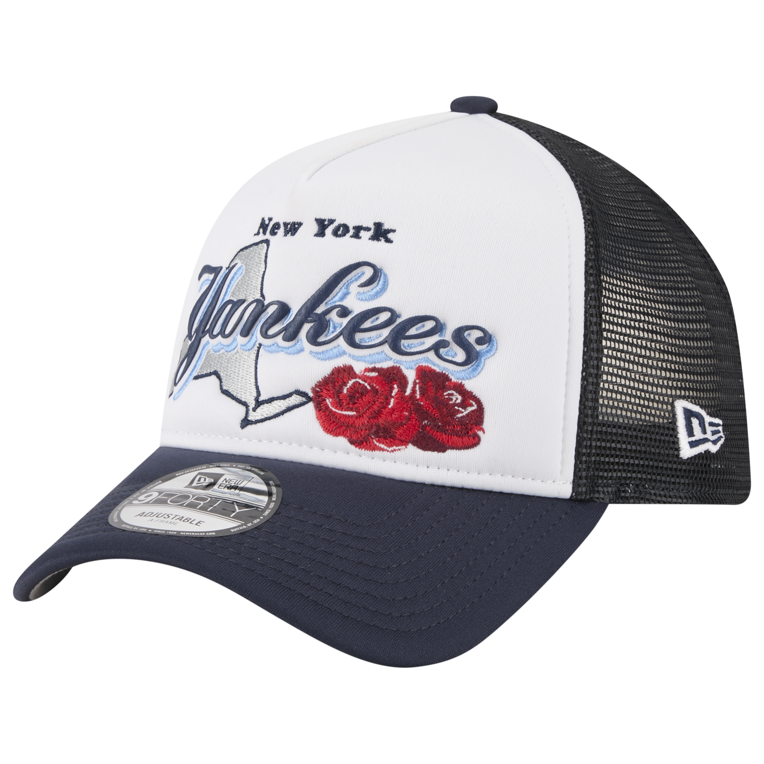 New Era Yankees State Flower Cap - Men's - White/Navy