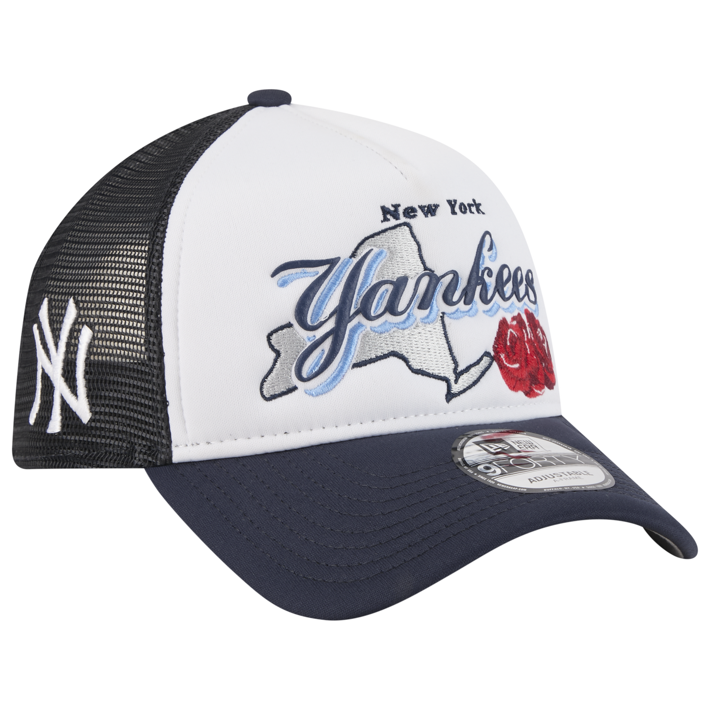 New Era Yankees State Flower Cap - Men's - White/Navy