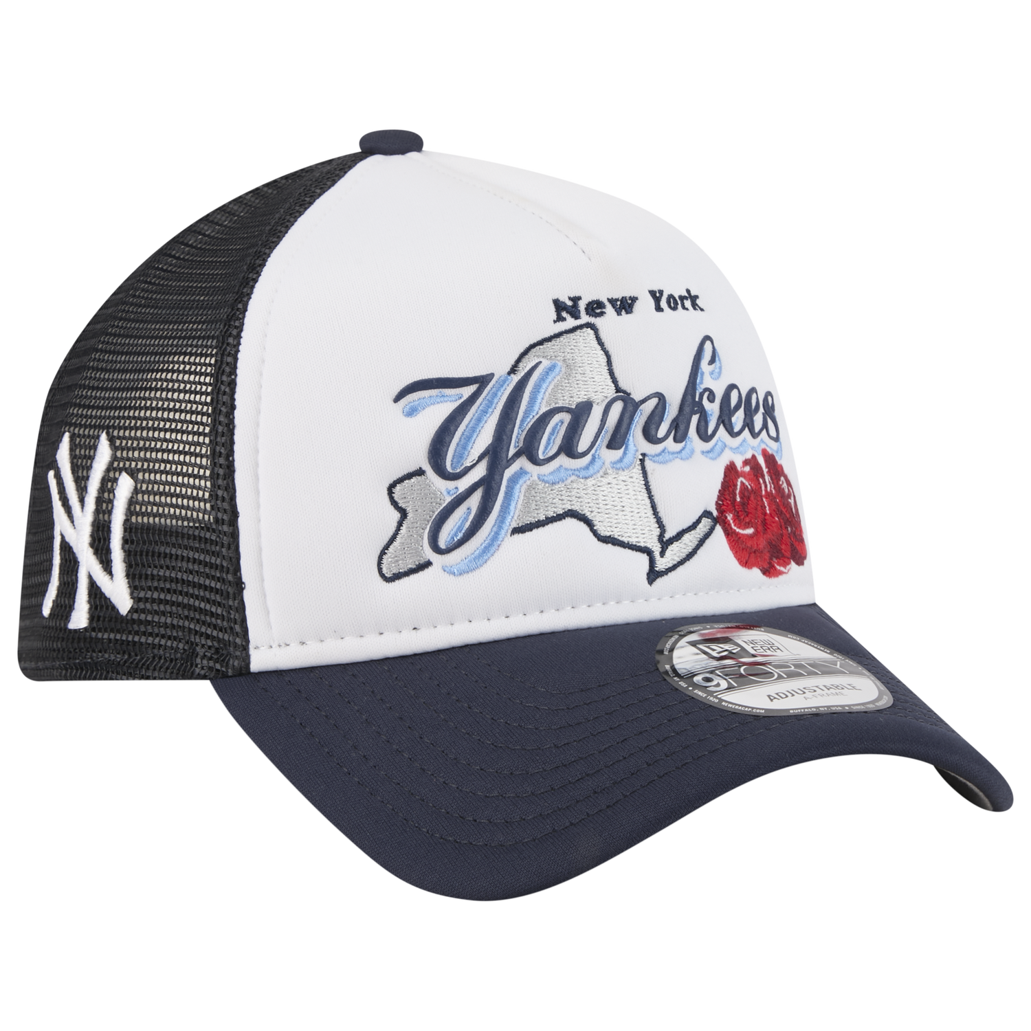 New Era Yankees State Flower Cap - Men's - White/Navy