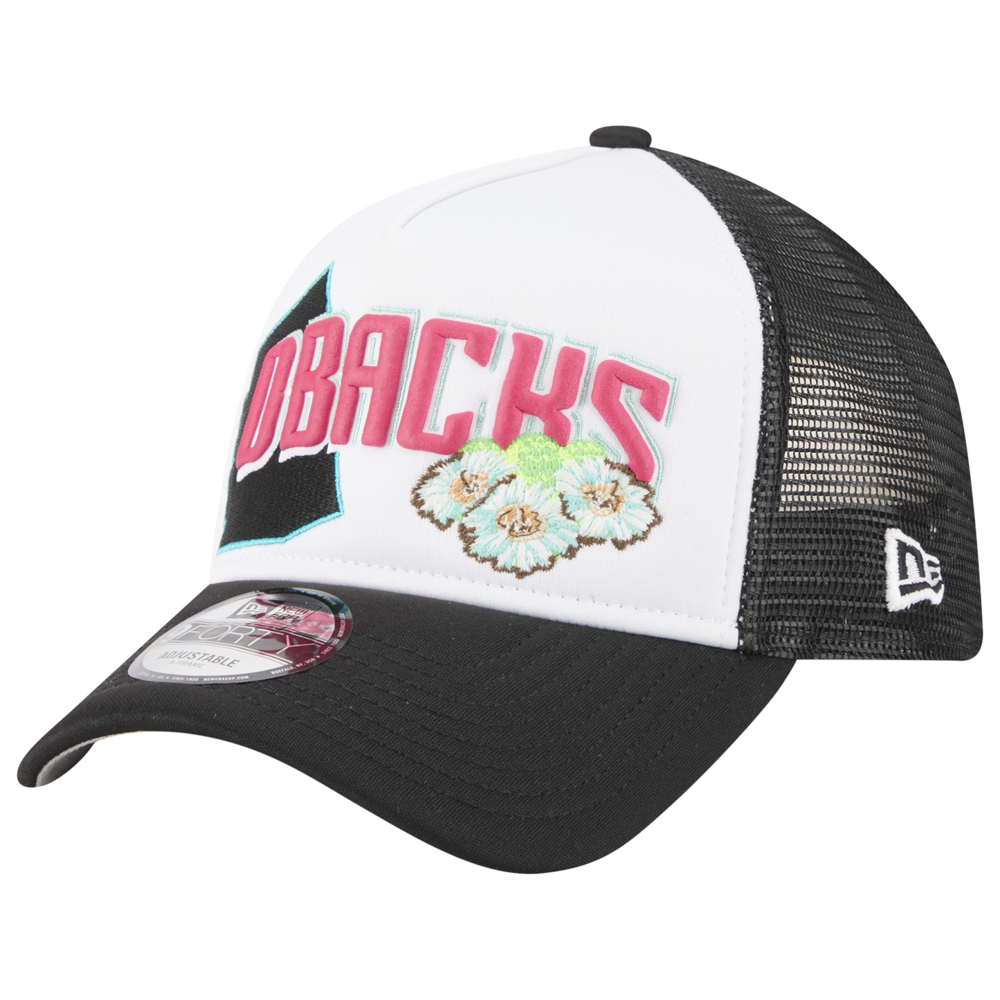 New Era Diamondbacks State Flower Cap - Men's - White/Black