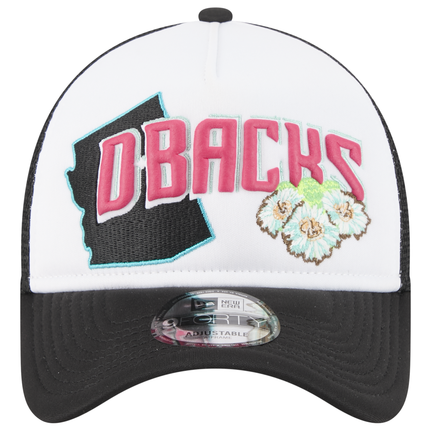 New Era Diamondbacks State Flower Cap - Men's - White/Black