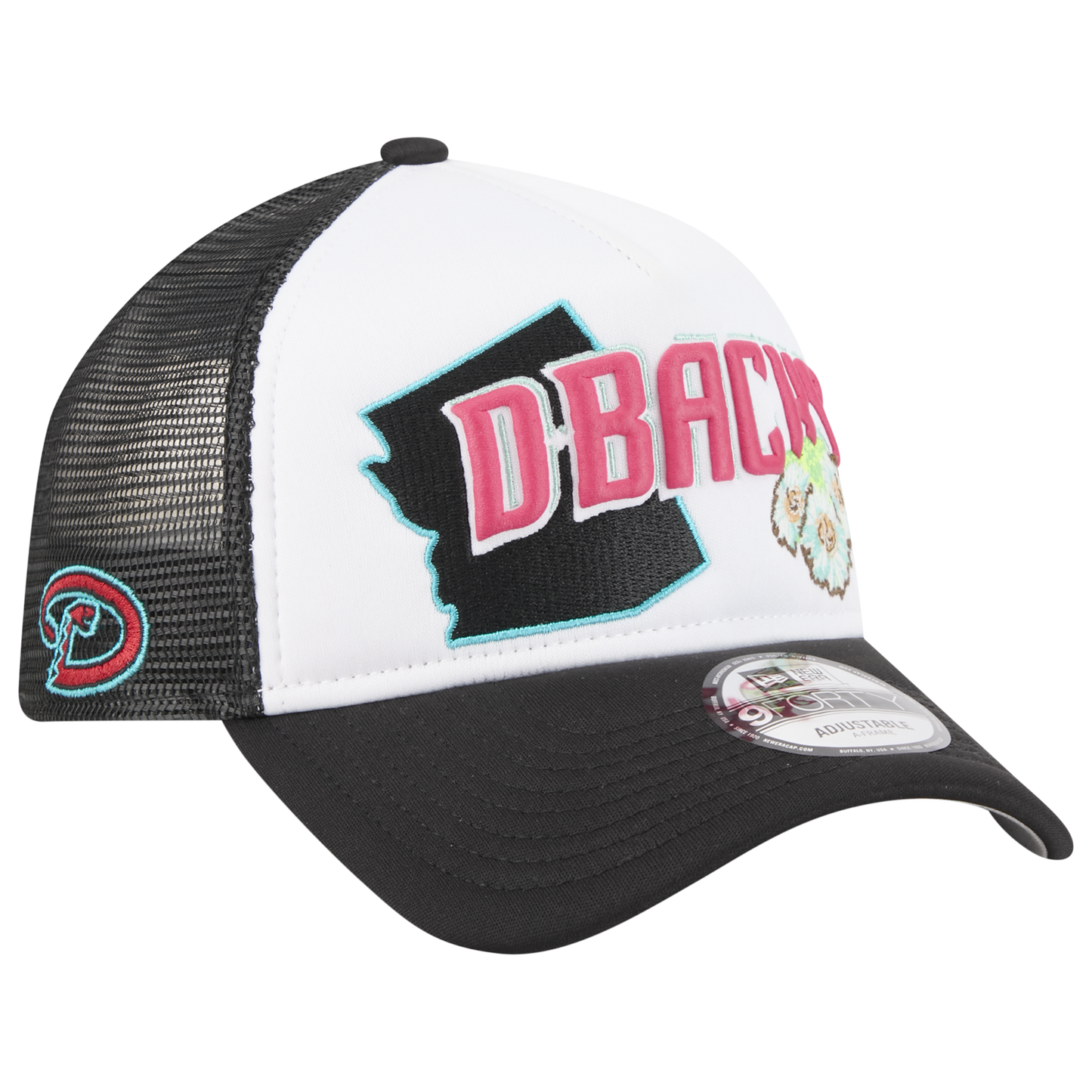 New Era Diamondbacks State Flower Cap - Men's - White/Black