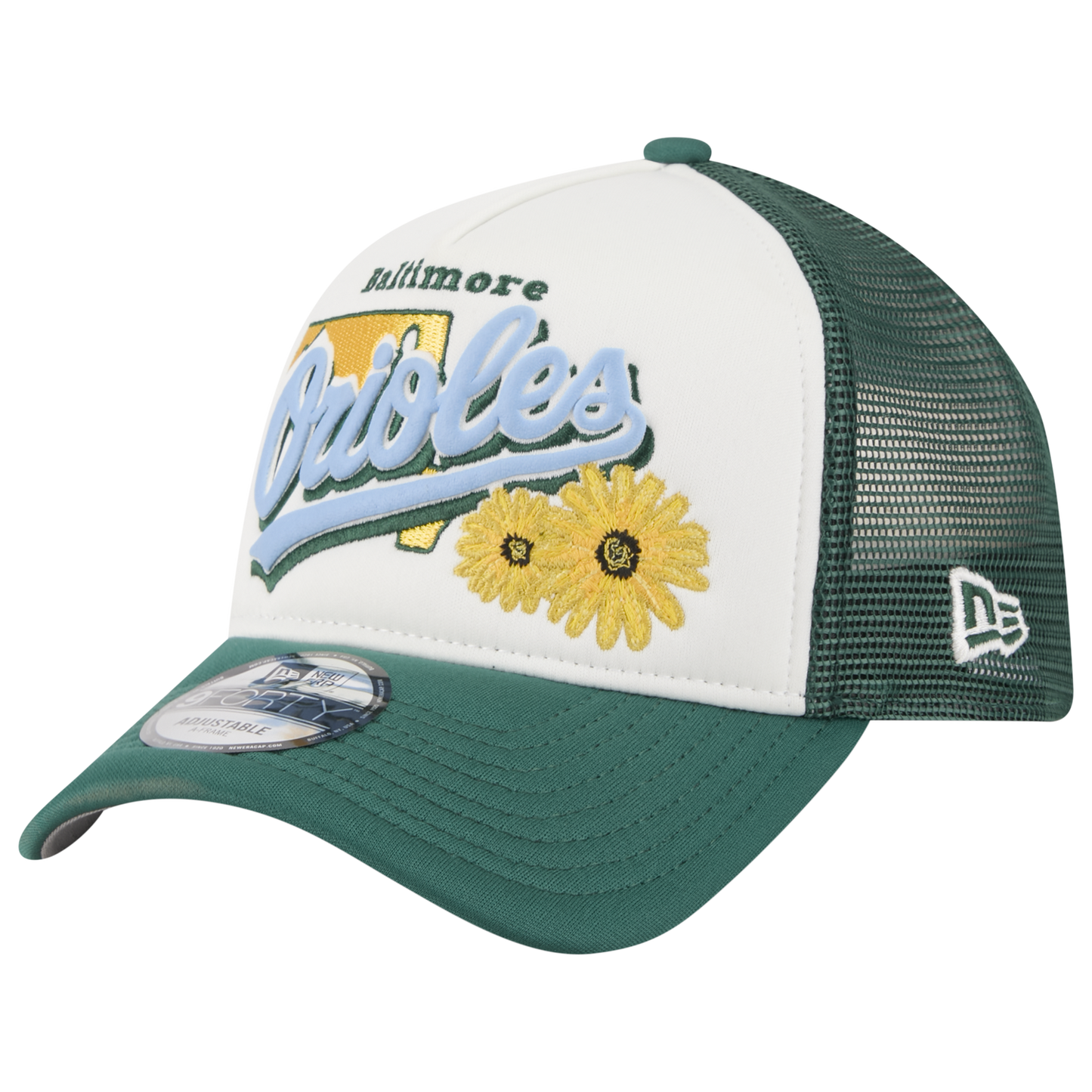New Era Orioles State Flower Cap - Men's - White/Green