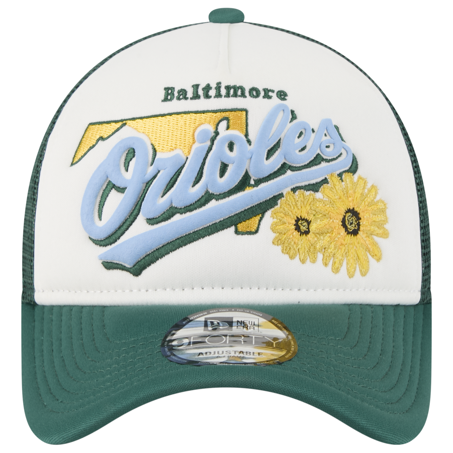 New Era Orioles State Flower Cap - Men's - White/Green
