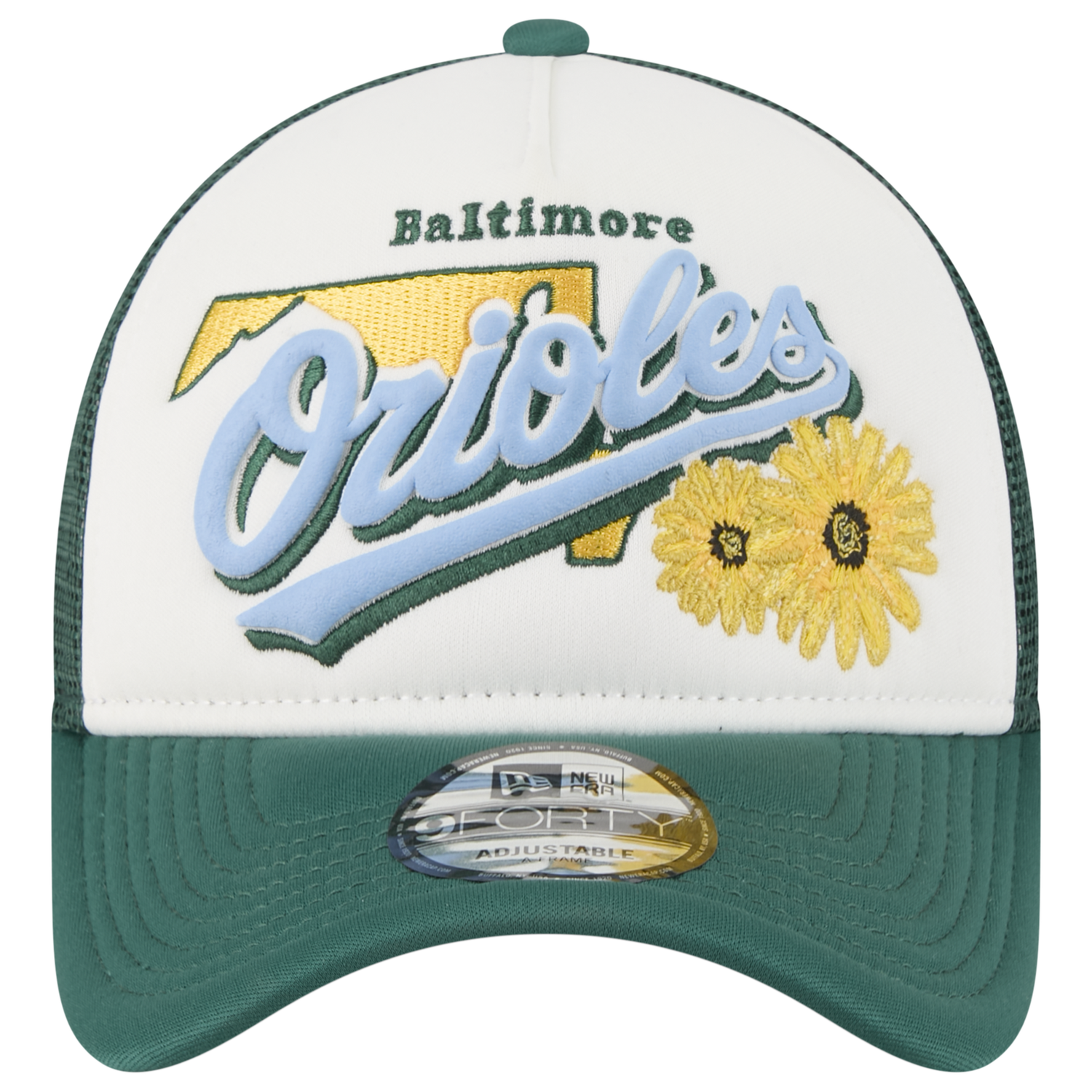 New Era Orioles State Flower Cap - Men's - White/Green