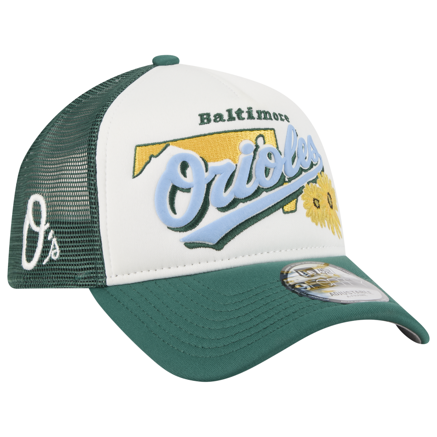 New Era Orioles State Flower Cap - Men's - White/Green
