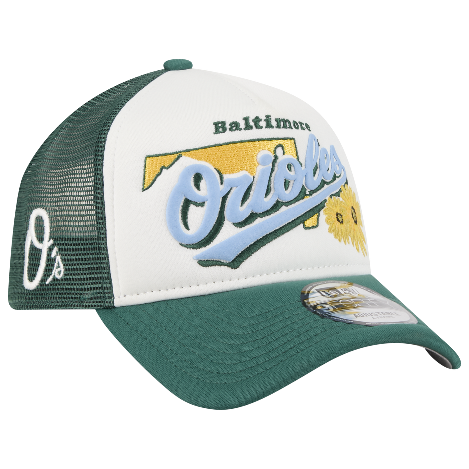 New Era Orioles State Flower Cap - Men's - White/Green