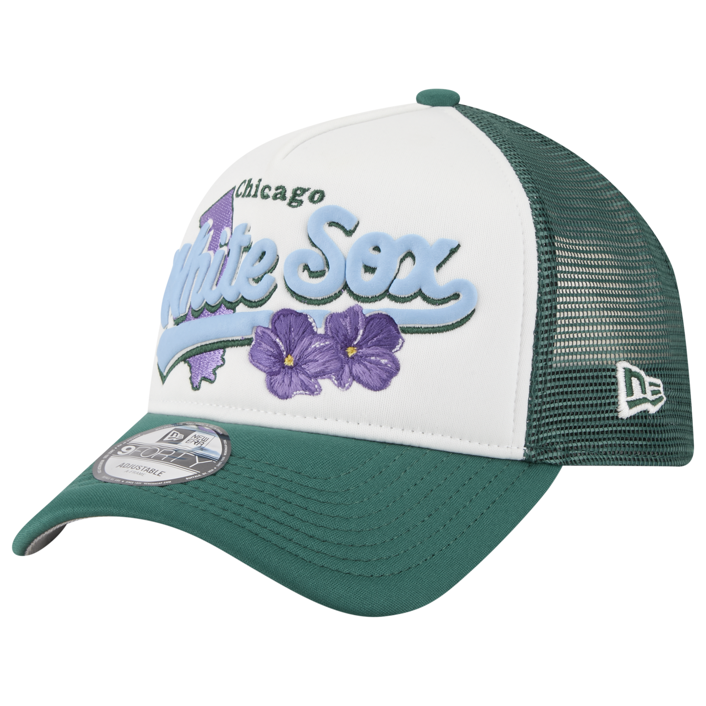 New Era White Sox State Flower Cap - Men's - White/Green