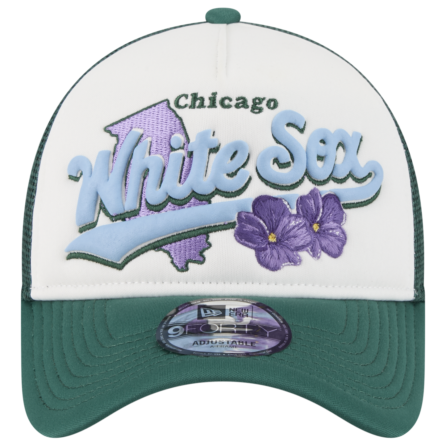 New Era White Sox State Flower Cap - Men's - White/Green
