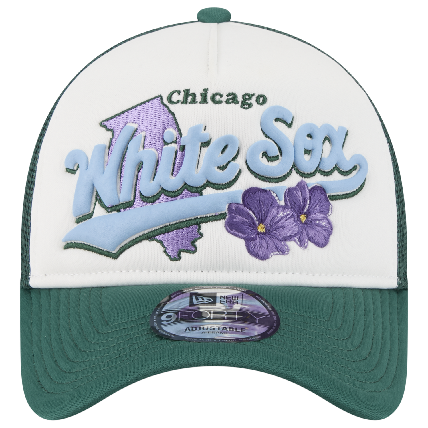 New Era White Sox State Flower Cap - Men's - White/Green