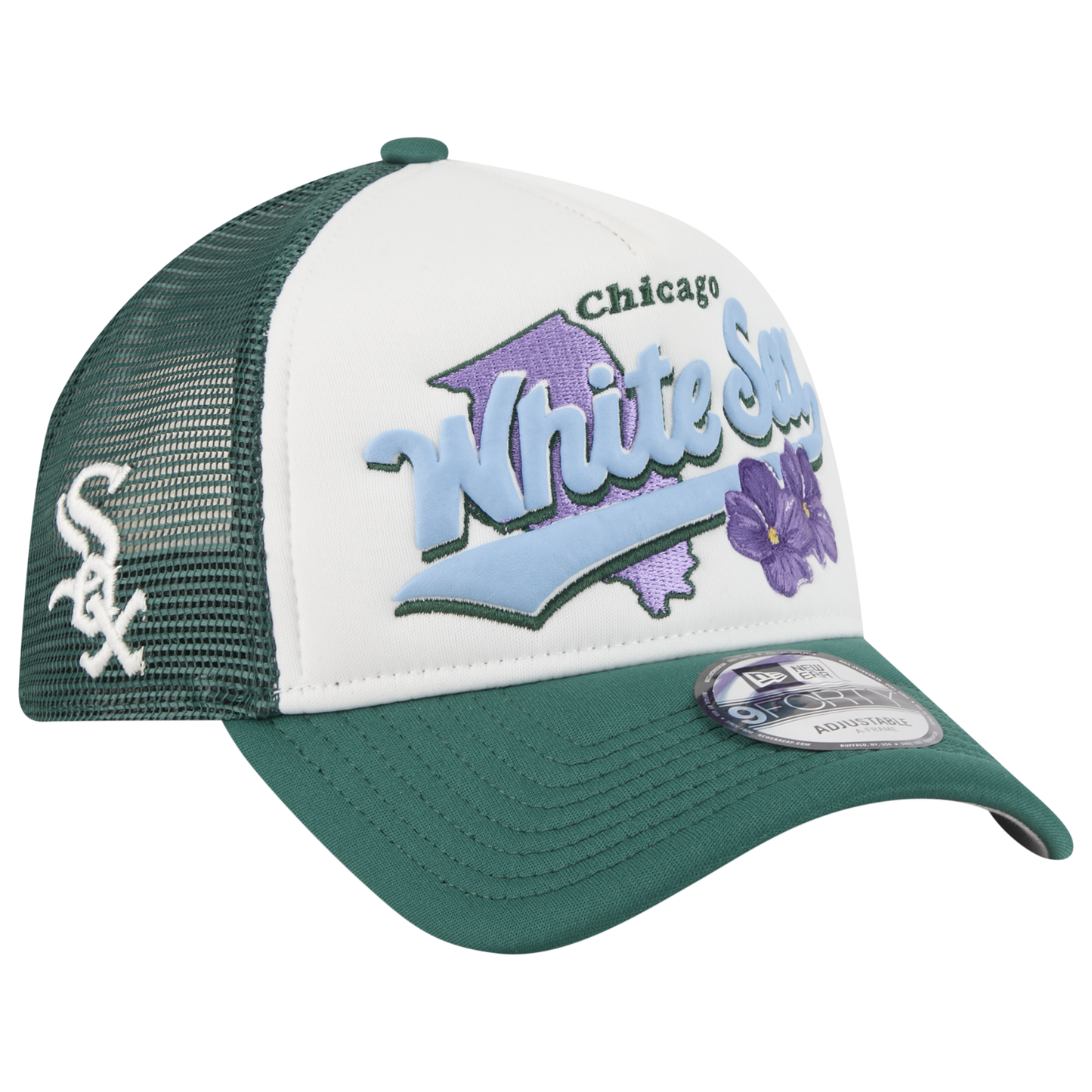 New Era White Sox State Flower Cap - Men's - White/Green
