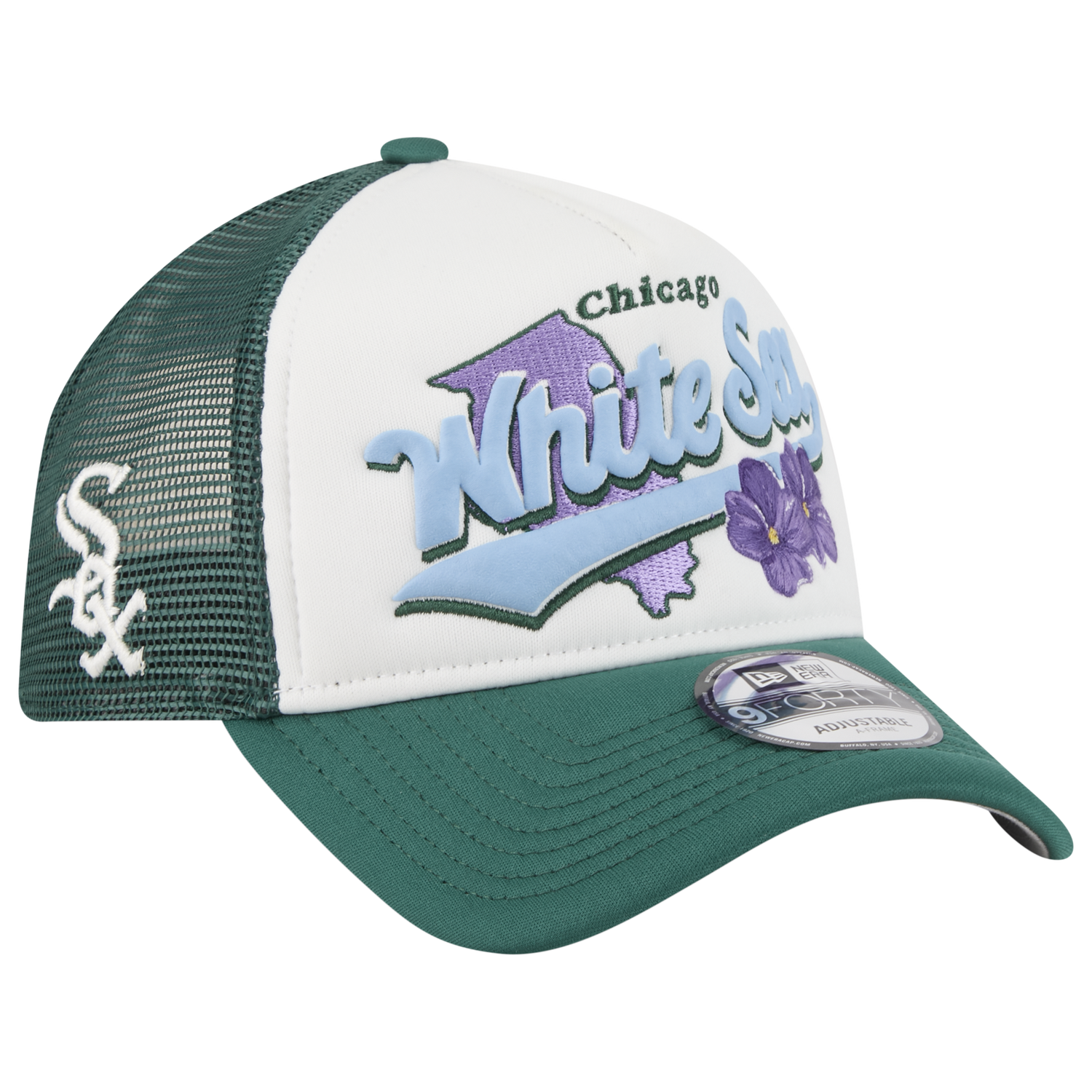 New Era White Sox State Flower Cap - Men's - White/Green