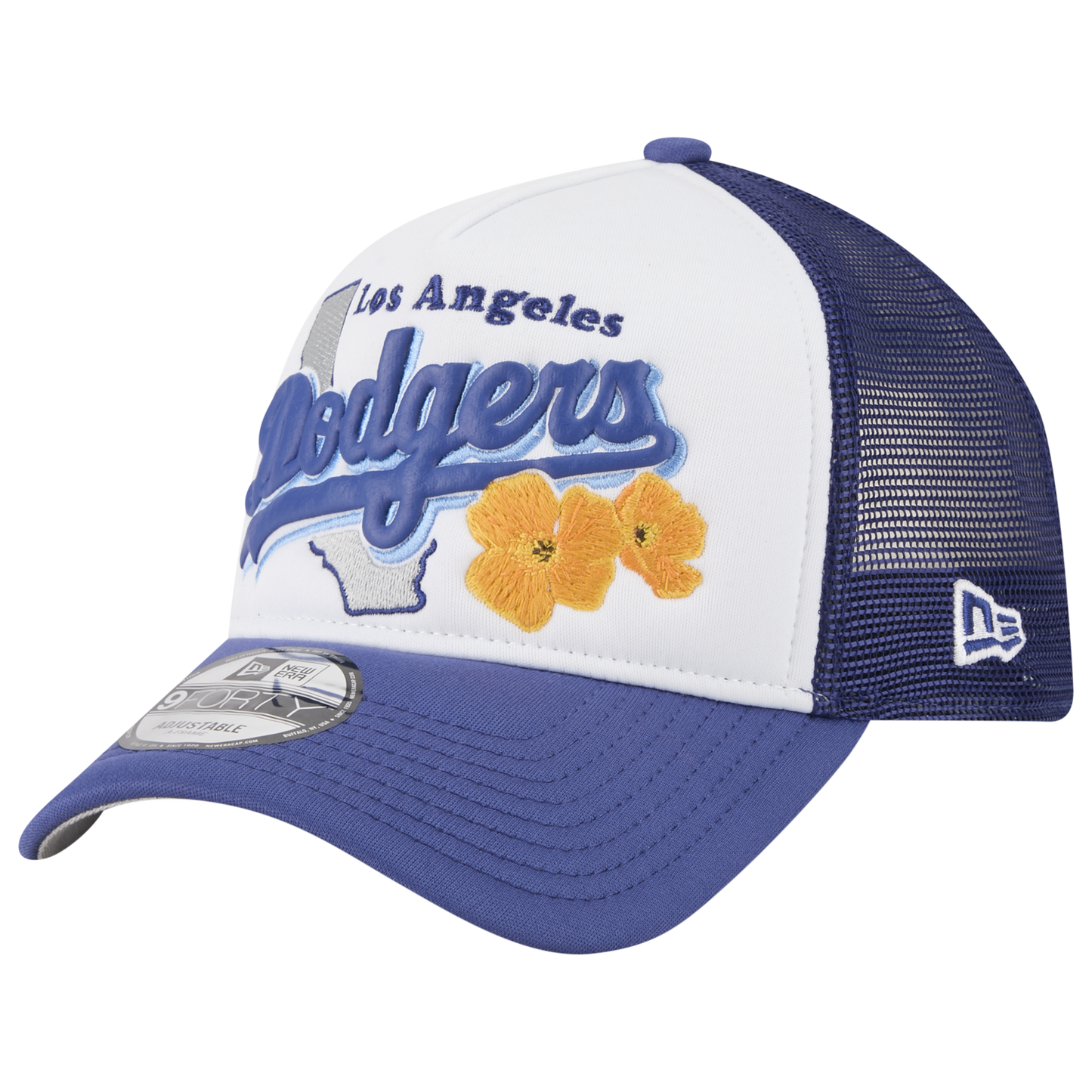 New Era Dodgers State Flower Cap - Men's - Blue/White