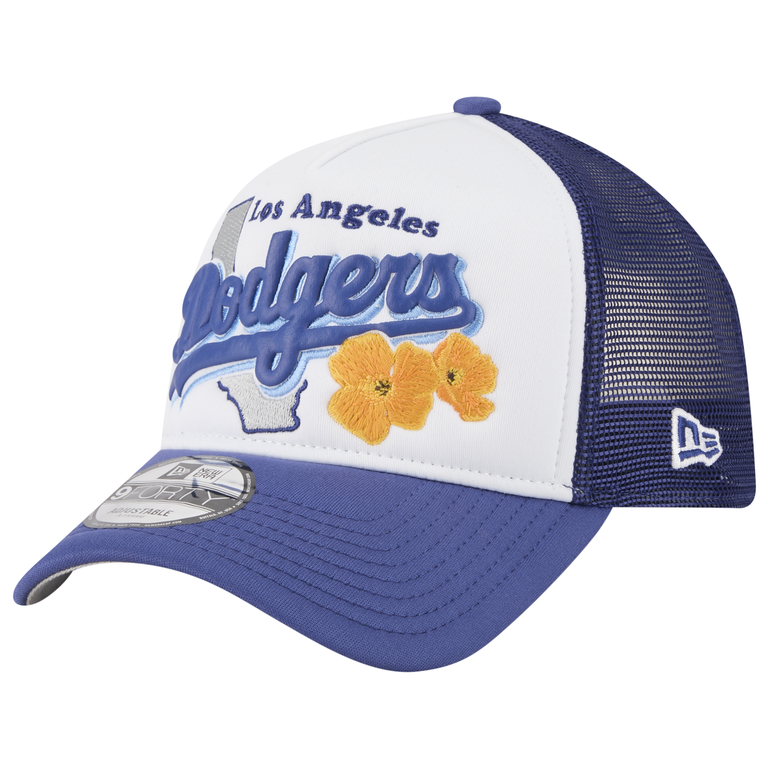 New Era Dodgers State Flower Cap - Men's - Blue/White