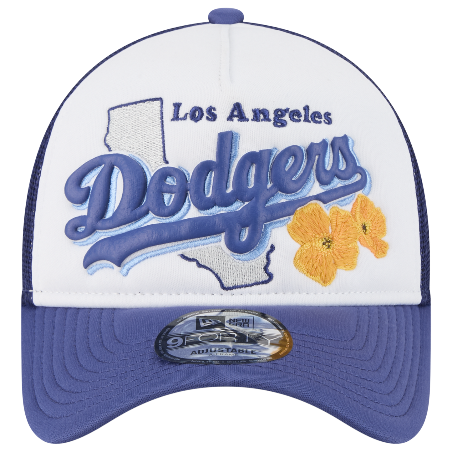New Era Dodgers State Flower Cap - Men's - Blue/White