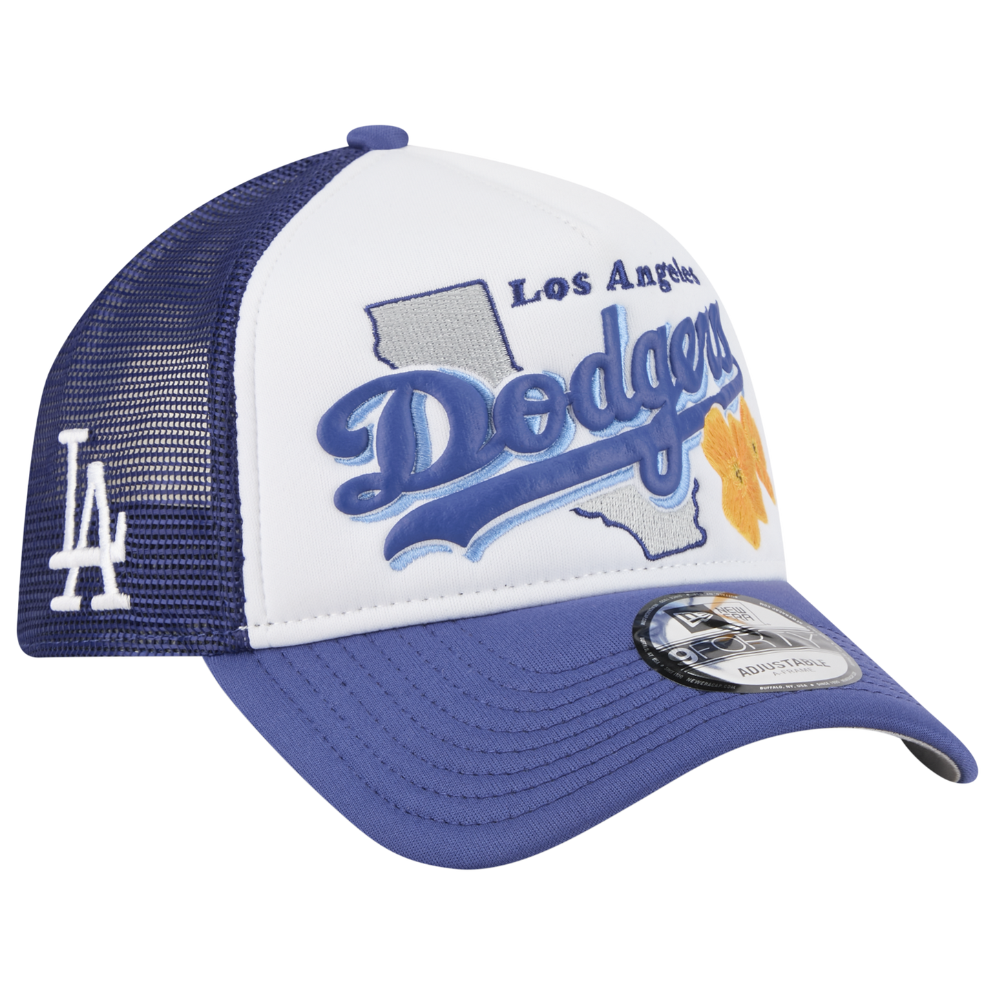 New Era Dodgers State Flower Cap - Men's - Blue/White