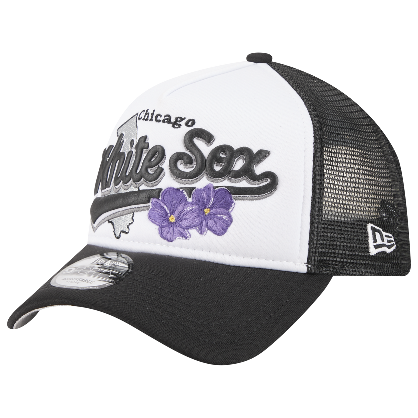New Era White Sox State Flower Cap - Men's - White/Black