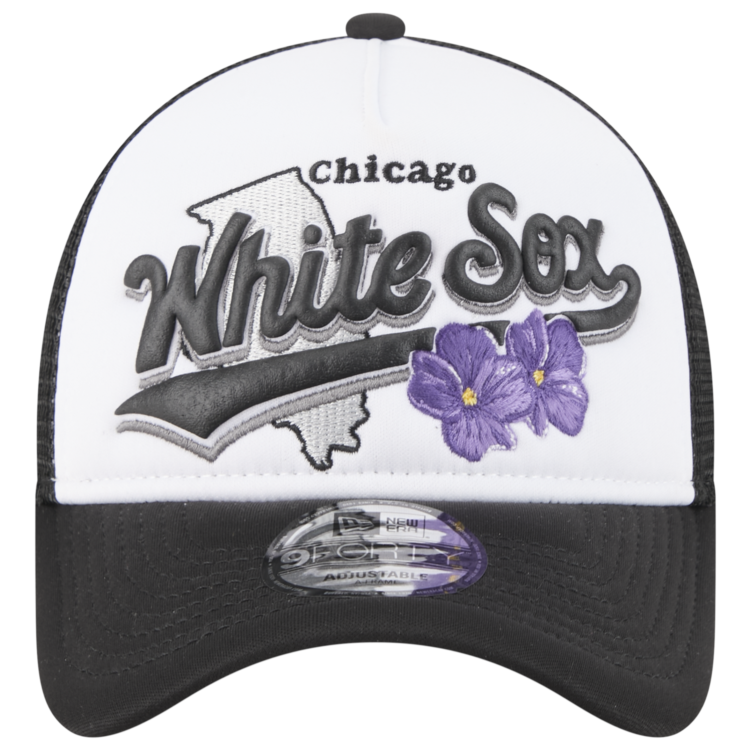 New Era White Sox State Flower Cap - Men's - White/Black