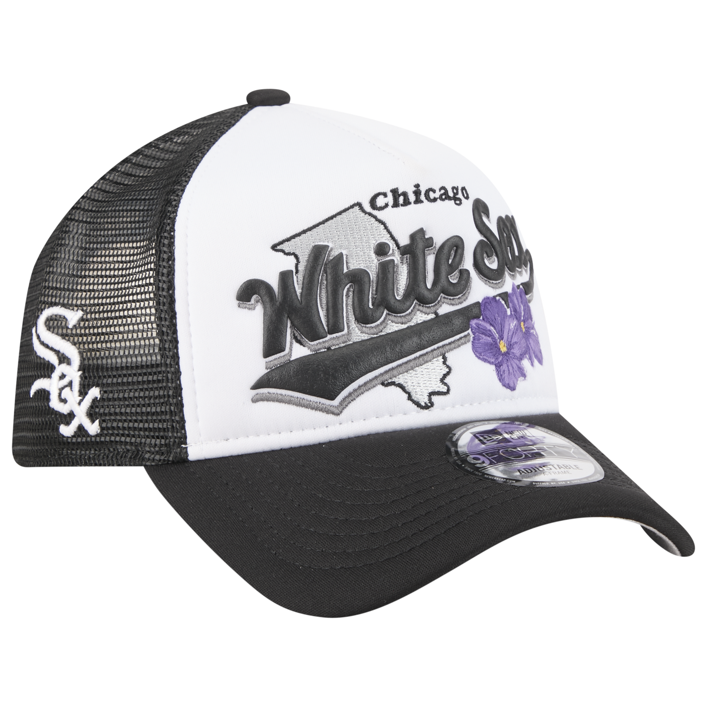 New Era White Sox State Flower Cap - Men's - White/Black