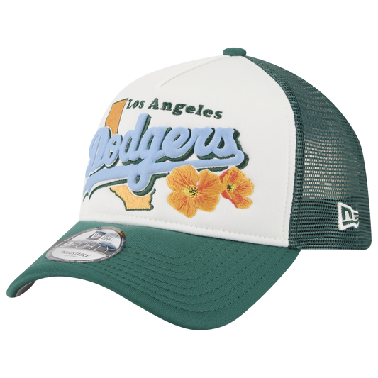 New Era Dodgers State Flower Cap - Men's - White/Green